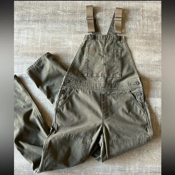 REI Cooperative Trailsmith Double Knee Utility Canvas Overalls Women’s 0 Green - Picture 1 of 14
